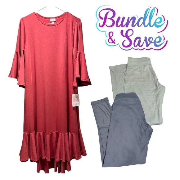 LulaRoe OS Soft Leggings One Size 2-10 Small-Large Checked Orange Multitone - Picture 13 of 15